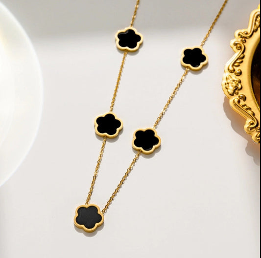 Kette Flowers Black